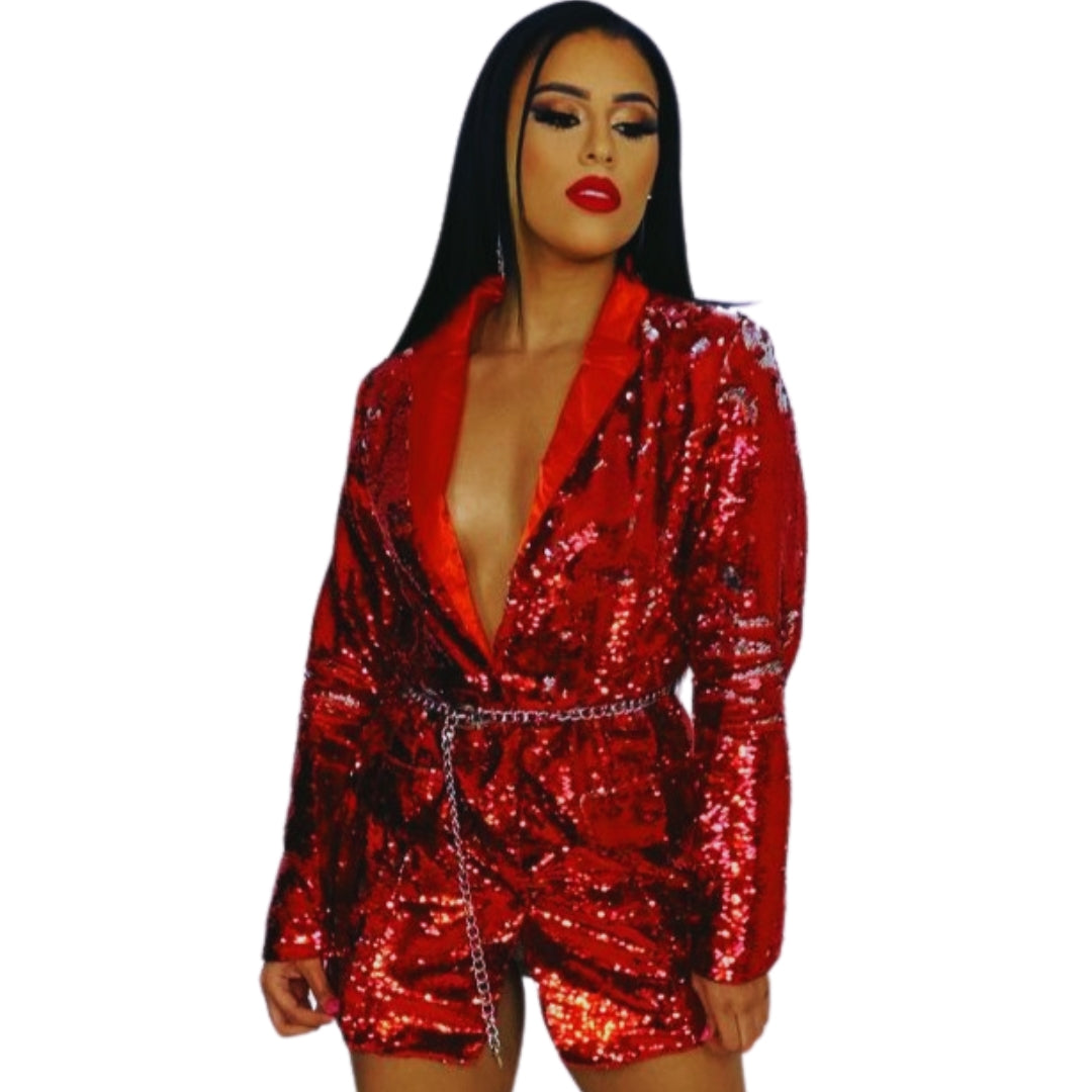 Red sequin blazer dress
Glitter holiday blazer dress
Stylish red party mini dress
Women's red sequin dress with chain belt
Long sleeve red blazer mini dress
Bold red holiday outfit
Sequin formal blazer dress
Red sparkling mini dress for events
Elegant red blazer dress for women
Statement sequin party dress
Vestido blazer rojo de lentejuelas
Vestido blazer brillante para fiestas
Mini vestido rojo de lentejuelas
Vestido rojo de fiesta con cinturón de cadena
Blazer vestido rojo de mangas largas
Look rojo atrev