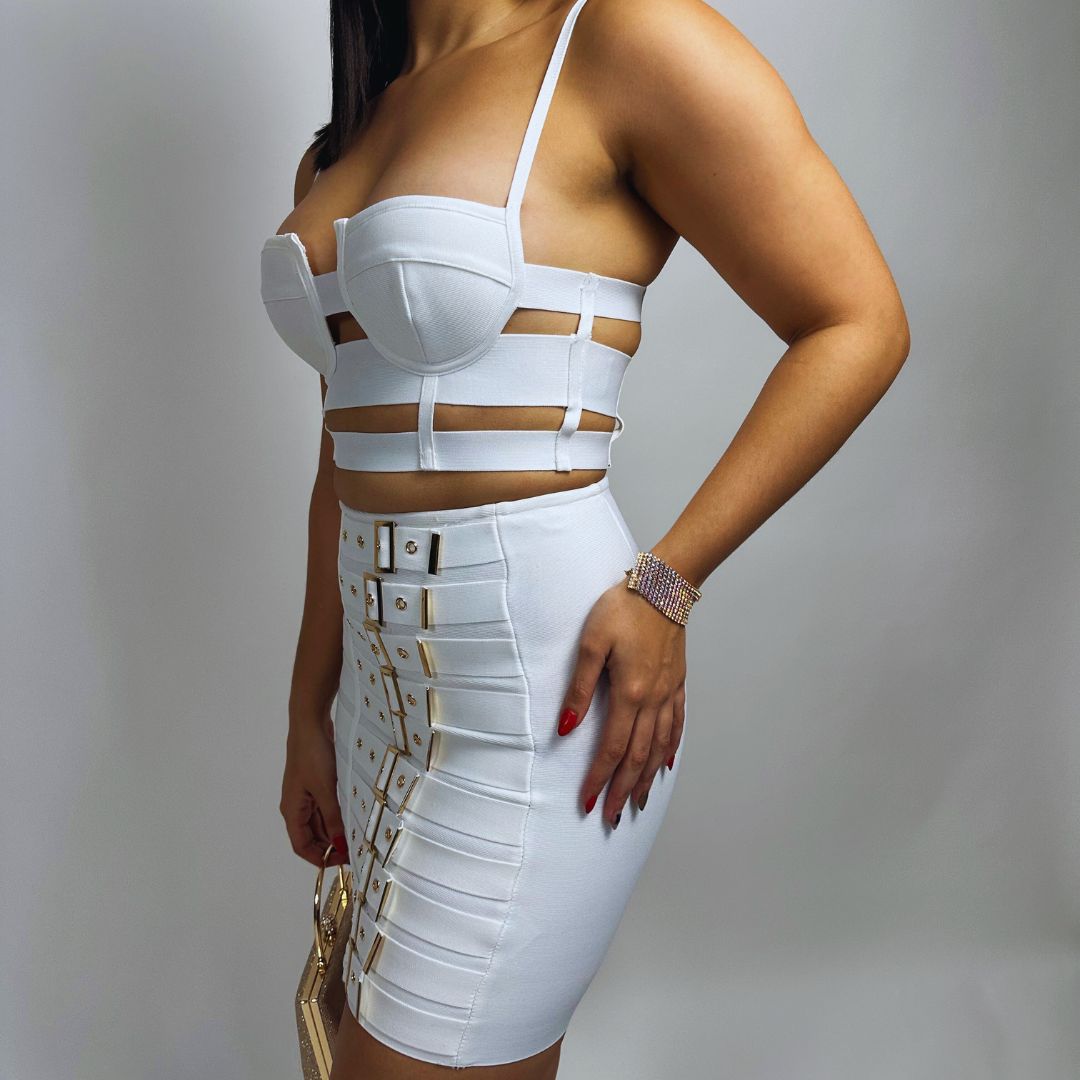 Pure White Bandage Chic Set